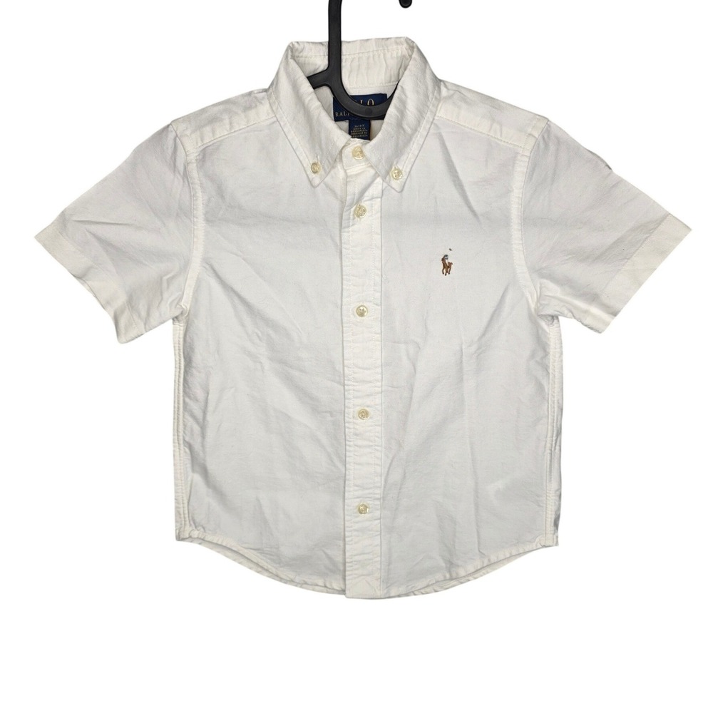 Polo Ralph Lauren Button Down Kids 3T White Short Sleeve Classic Preppy Oxford